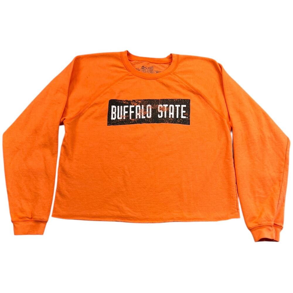 NWT Retro Brand Buffalo State Orange Crewneck Sweatshirt Collegiate Graphic L